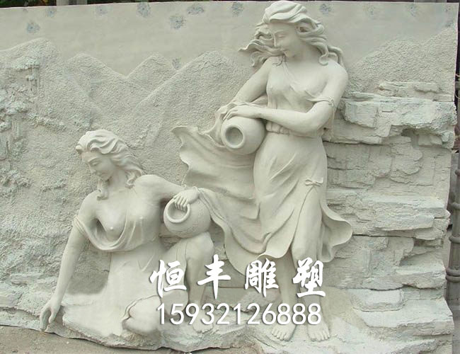 西方人物水泥浮雕雕塑