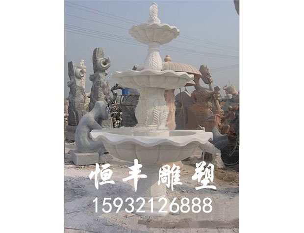 石雕花盆喷泉