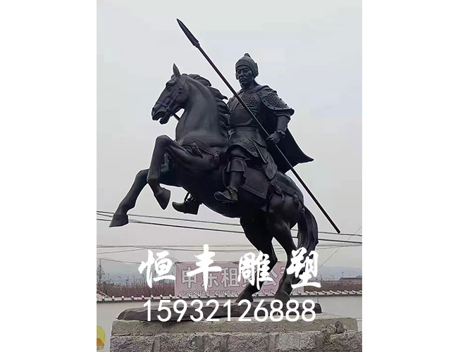 铸铜雕塑-骑马战士