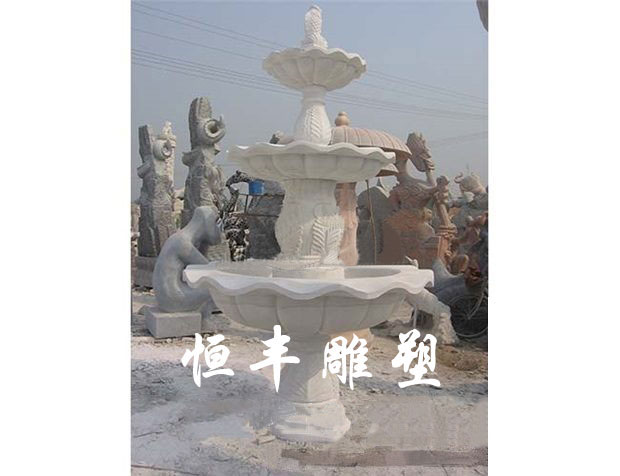 石雕花盆喷泉